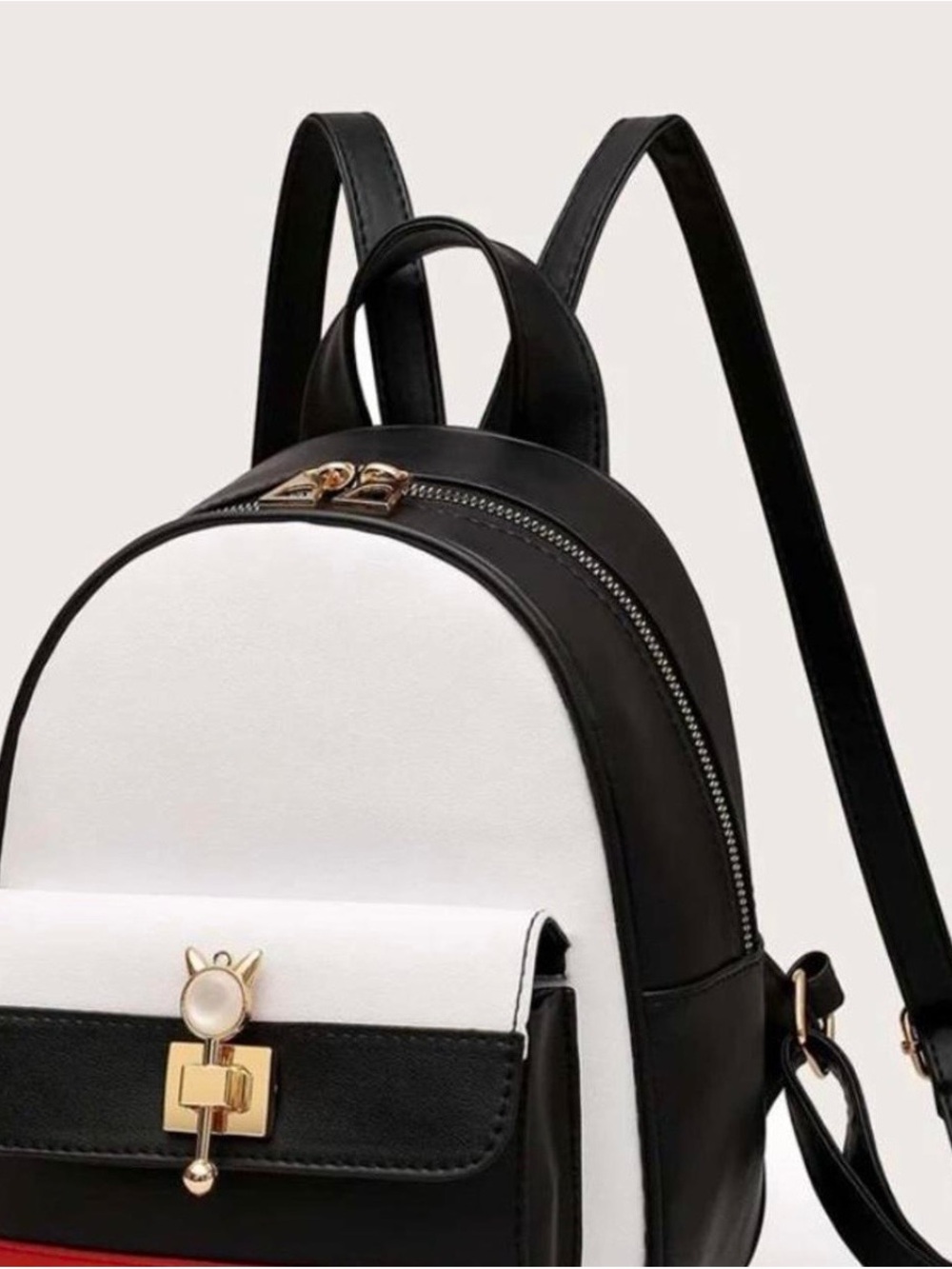 Color Block Pocket Front Backpack